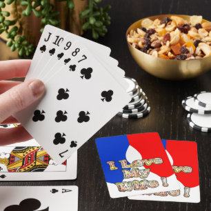 "I Love My Wife" Art Print Playing Cards