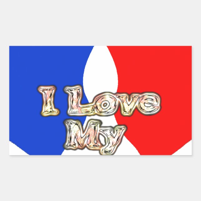 "I Love My Wife" Art Print Sticker (Front)