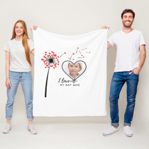 I Love My WIFE - Best friend Personalized PHOTO Fleece Blanket