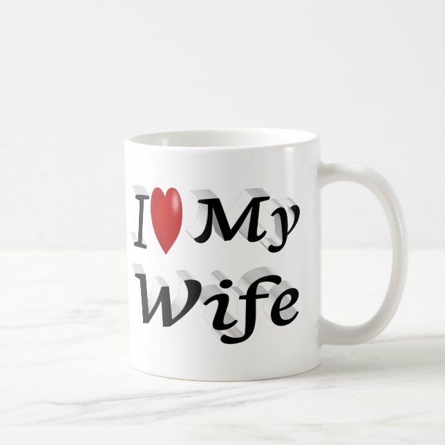 I Love My Wife cute black text  Coffee Mug (Right)