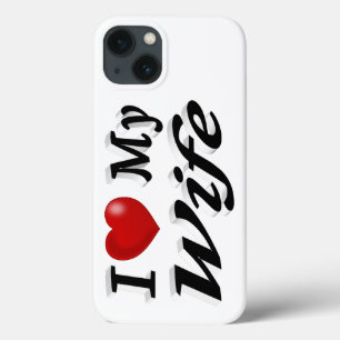 I Love My Wife cute black text iPhone Case