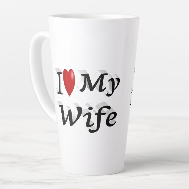 I Love My Wife cute black text Latte Mug (Left Angle)