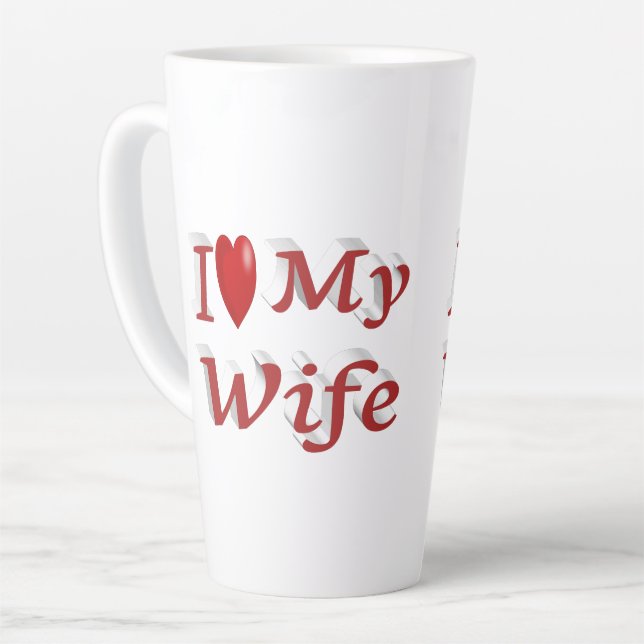 I Love My Wife cute red text  Latte Mug (Left Angle)