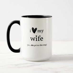 I Love My Wife Mug with Hearts