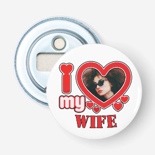 I Love My Wife Personalized Bottle Opener