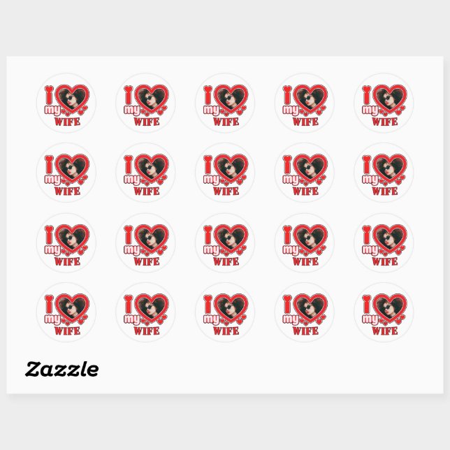 I Love My Wife Personalized Classic Round Sticker (Sheet)