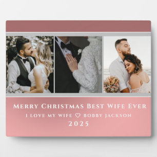 I Love My Wife Personalized Phtos Merry Christmas Plaque