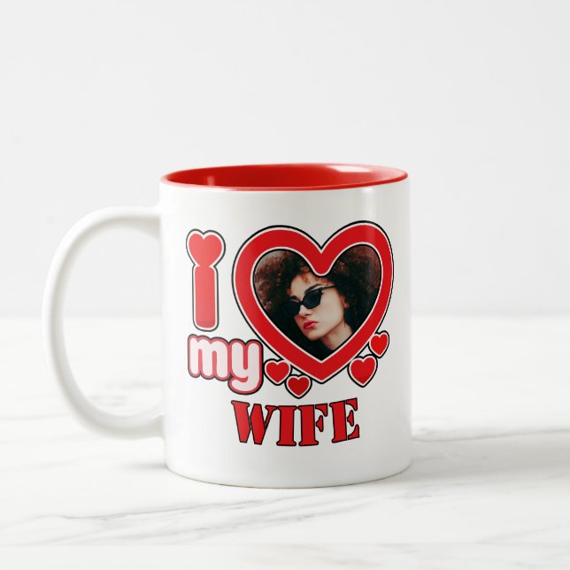 I Love My Wife Personalized Two-Tone Coffee Mug (Left)
