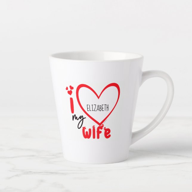 I Love My Wife Photo Gift  Latte Mug (Right)