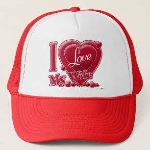 I Love My Wife red - heart Trucker Hat
