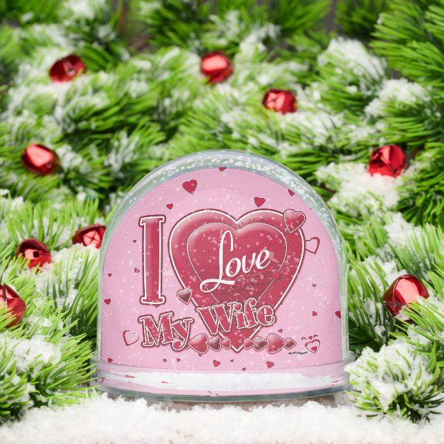 I Love My Wife red - hearts Snowglobe (Christmas)