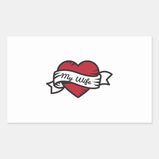 I Love My Wife Tattoo Sticker (Front)