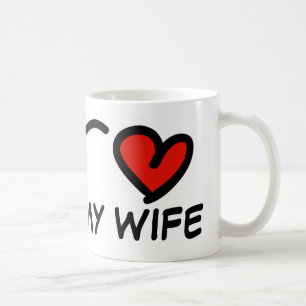I love my wife Valentines Day mug with heart