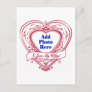 I Love My Wifey! - Photo Red Hearts Postcard