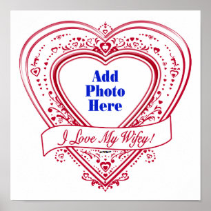 I Love My Wifey! - Photo Red Hearts Poster