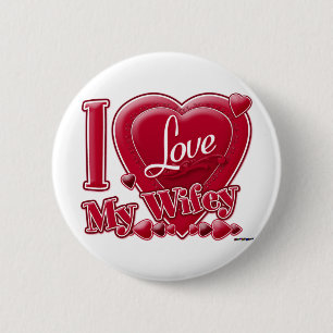 I Love My Wifey red - heart 2 Inch Round Button