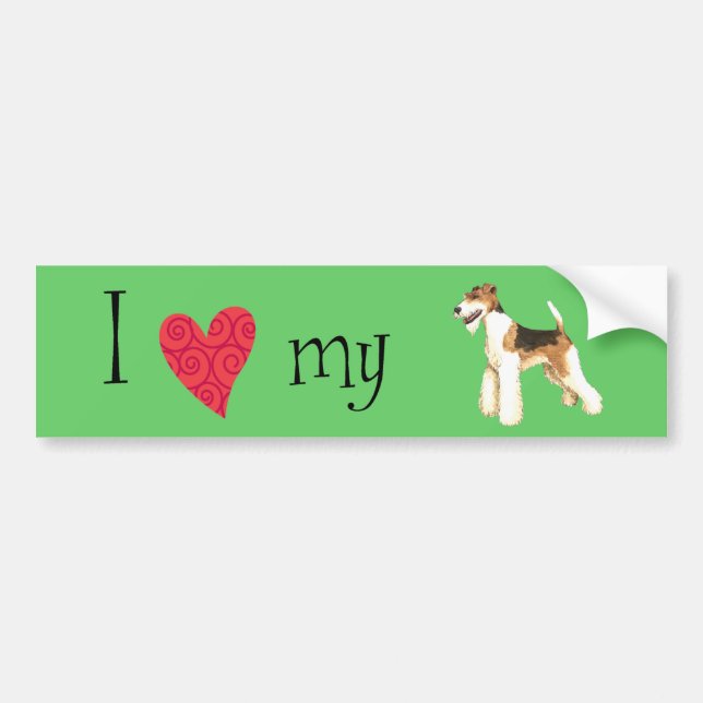 I Love my Wire Fox Terrier Bumper Sticker (Front)