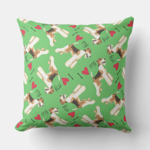 I Love my Wire Fox Terrier Outdoor Pillow