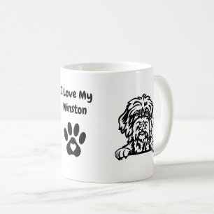 I Love my WIREHAIRED DACHSHUND Dog Name Paw Print Coffee Mug