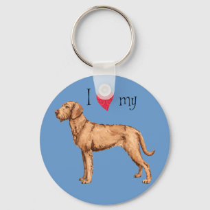I Love my Wirehaired Vizsla Keychain