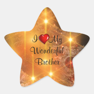 I Love My Wonderful Brother Star Sticker