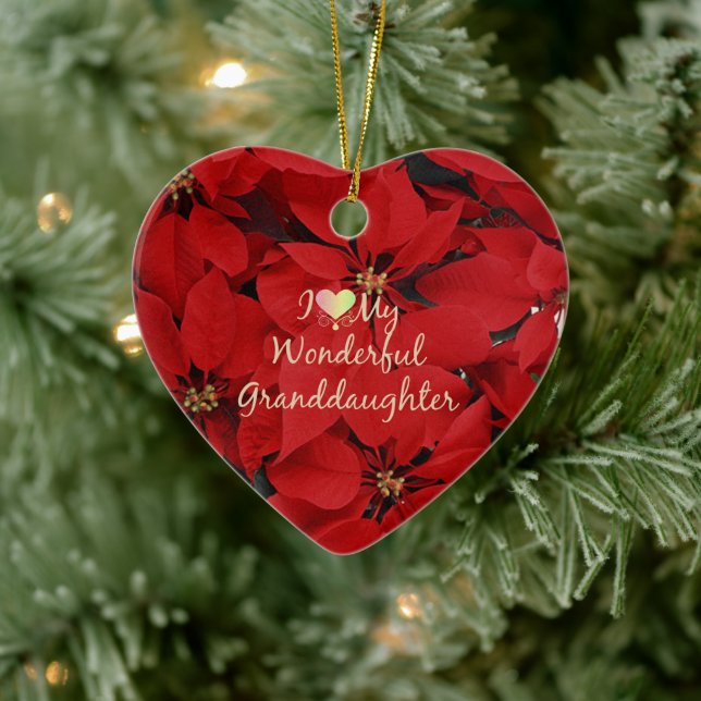 I Love My Wonderful Granddaughter, Ceramic Ornament (Tree)
