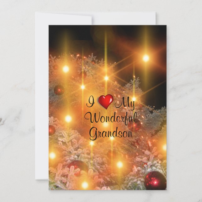 I Love My Wonderful Grandson Holiday Card (Front)