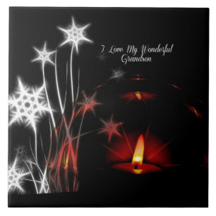 "I Love My Wonderful Grandson" Tile