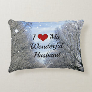 I Love My Wonderful Husband Accent Pillow