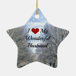 I Love My Wonderful Husband, Ceramic Ornament