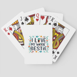 I Love My Work Bestie Classic Playing Cards