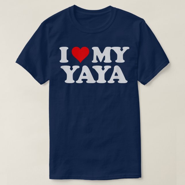 I Love My Yaya T   Heart Funny Fun Gift Tee  (Design Front)