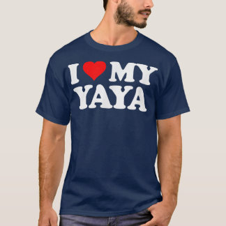 I Love My Yaya T   Heart Funny Fun Gift Tee 