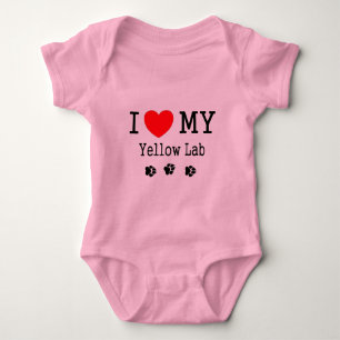 I Love My Yellow Lab Baby Bodysuit