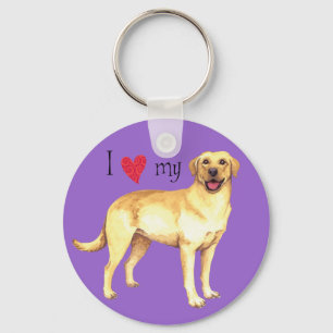 I Love my Yellow Lab Keychain