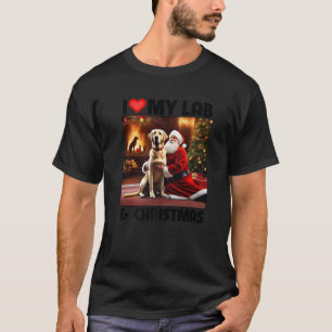 I Love My Yellow Lab Retriever and Christmas Santa T-Shirt