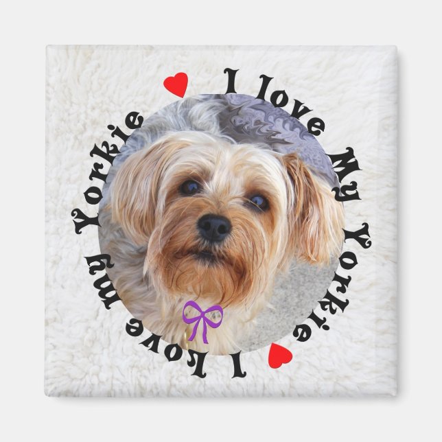 I Love My Yorkie Magnet (Front)