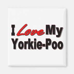 I Love My Yorkie-Poo Dog Gifts and Apparel Magnet
