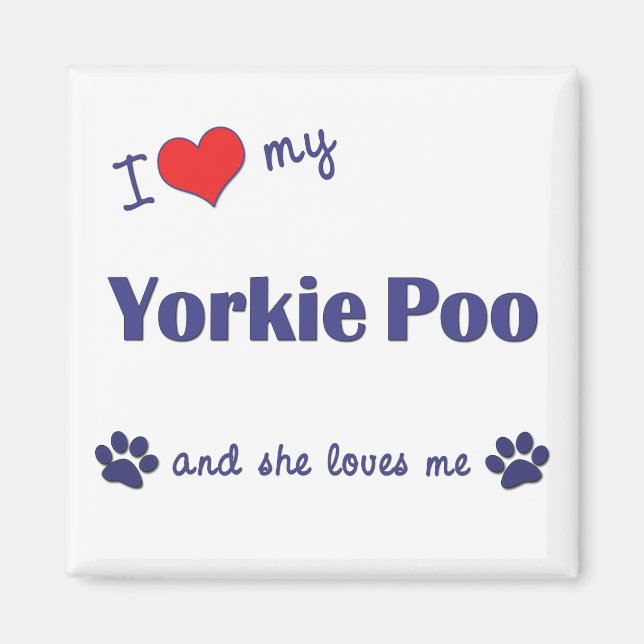 I Love My Yorkie Poo (Female Dog) Magnet (Front)