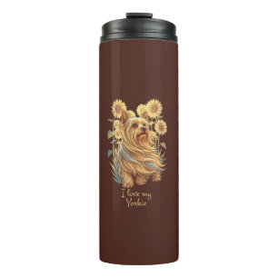 I Love My Yorkie – Vintage Sunflower Dog Lover Aes Thermal Tumbler