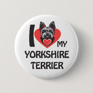 I Love My Yorkshire Terrier – Cute Yorkie Dog 2 Inch Round Button