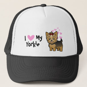 I Love My Yorkshire Terrier (short hair with bow) Trucker Hat