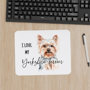 I Love My Yorkshire Terrier Watercolo Mousepad