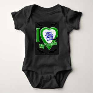 I Love My Zombie With Your Photo With Bats Baby Bodysuit