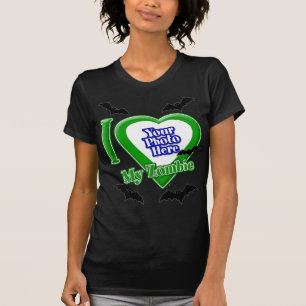 I Love My Zombie With Your Photo With Bats T-Shirt