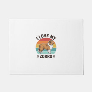 I Love My Zorro Vintage Dog Lover Design_1 Doormat