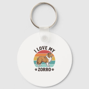 I Love My Zorro Vintage Dog Lover Design_1 Keychain