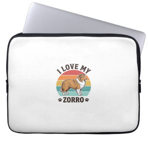 I Love My Zorro Vintage Dog Lover Design_1 Laptop Sleeve