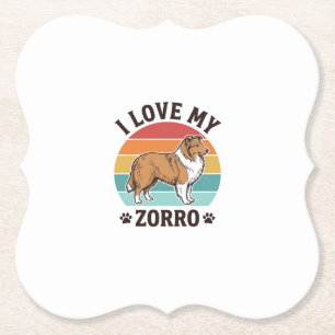 I Love My Zorro Vintage Dog Lover Design_1 Paper Coaster