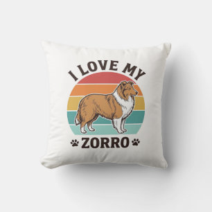 I Love My Zorro Vintage Dog Lover Design_1 Throw Pillow